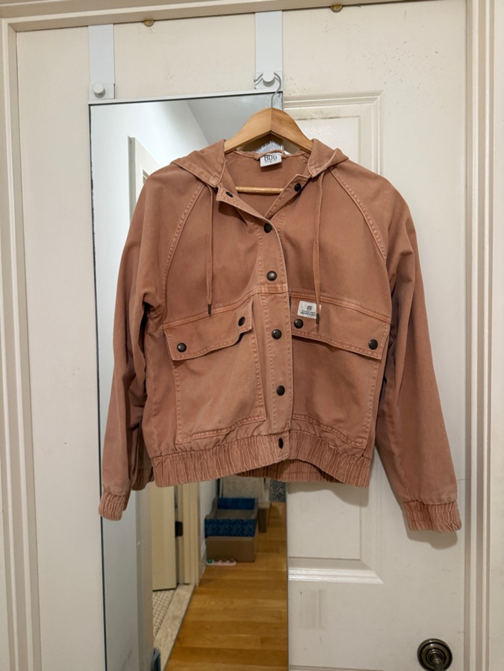 Urban Outfitters Hooded Utility Jacket in Rose Tan